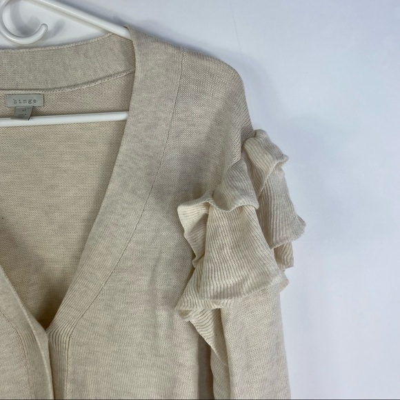 Hinge Cream Ruffle Cardigan Sweater - Picture 8 of 9